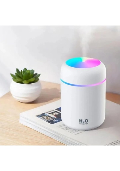 Hava Nemlendirici Ortam Nemlendirici Işıklı Hava Nemlendirici Makinesi Ve Aroma Difüzörü H2o Beyaz, Gri, Pembe Ka