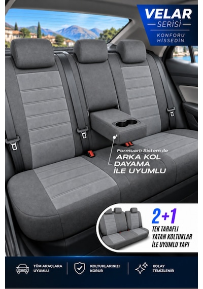 Nissan Juke Uyumlu Velar Serisi Keten Oto Koltuk Kılıfı Ortopedik Tam Set