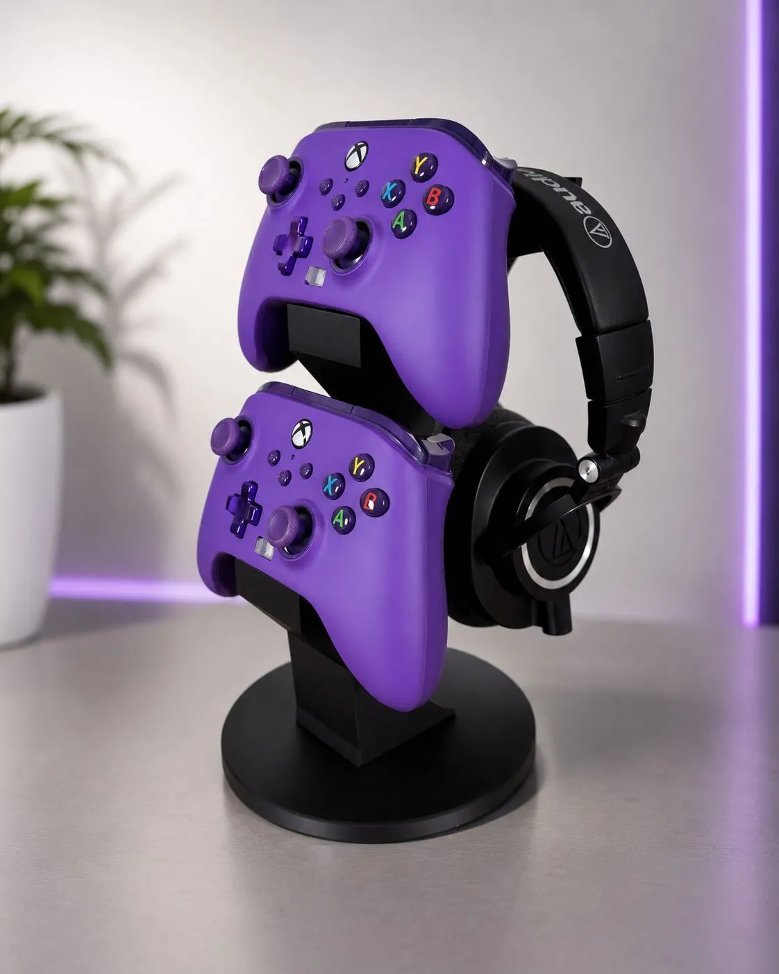 Xbox Uyumlu Çift Gamepad Ve Kulaklık Standı Masaüstü Oyuncu Düzenleyici Ürün Açıklaması