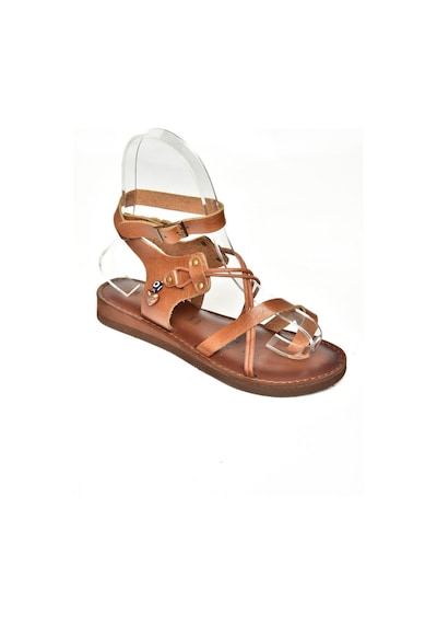 Fox Shoess374781503 Taba Hakiki Deri Parmak Arası Kadın Sandalet Taba