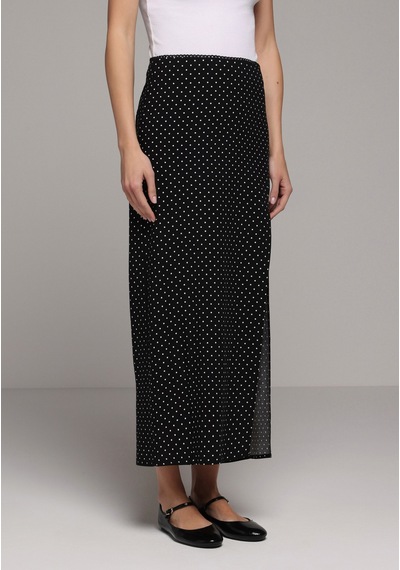 Colin's Colins Maxi Length Puantiyeli Fermuarlı Kadın Siyah Etek Cl1079944 Q1.v1 Blk