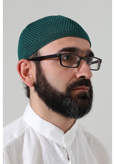 Örme Esnek Orlon Namaz Takke - Yeşil - Smz