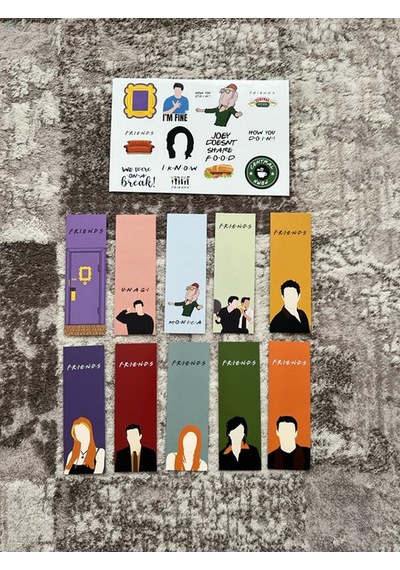 Friends Dizisi Kitap Ayraç ve Stickers Seti Pytkstkryrc21