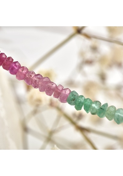 14k Altın Kaplama Gümüş Doğal Multi Safir Fasetli Taşlı Renk Geçişli Gümüş Bileklik- Bgs00110