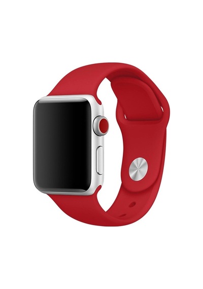 Apple Watch Uyumluseries 8 45mm Kordon, Silikon Spor Kırmızı