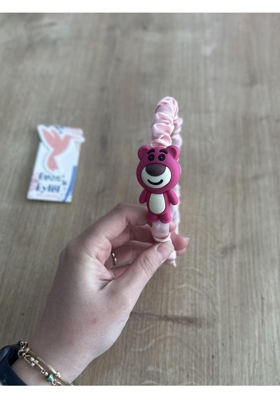 Pembe Ayıcıklı Kız Çocuk Tacı - Pembe