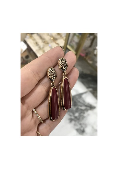 Tasarım Bordo Küpe