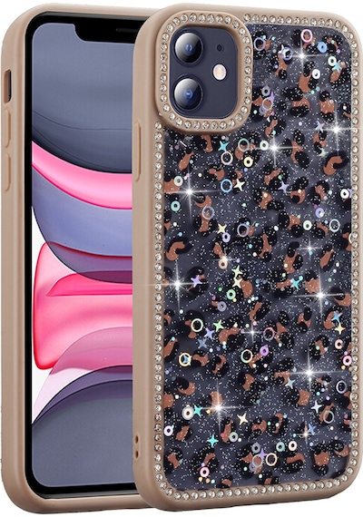 Nihcase Apple Uyumlu iPhone 11 Kılıf Azra Taşlı Simli Kapak