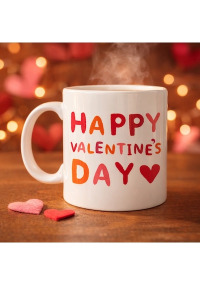 Buğz Happy Valentine S Day Kupa Model 4 Sevgililer Günü Hediyesi - Aşk Temalı Porselen Kupa - Sevgiliye Özel Tasarım Diğer