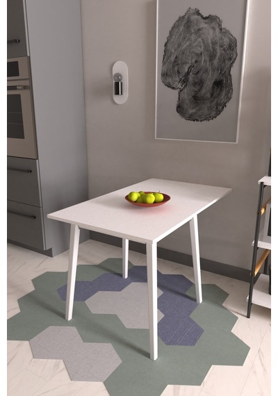 Vilinze Avanos Katlanır Mdf Ahşap Mutfak Masası - 70x80 Cm Beyaz