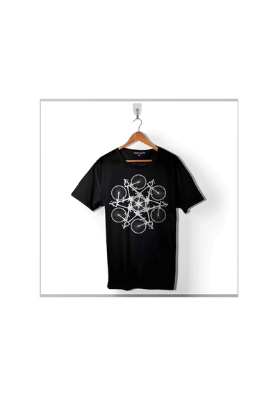Bicycle Circle Kaleidoscope Mountain Bisiklet Baskılı Tişört Unisex T-shirt 001