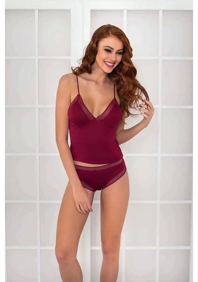 Pierre Cardin Kaşkorse Penye Askılı Atlet Külot Takım 305 Bordo 001