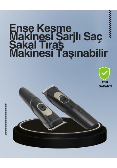 Kablosuz, Paslanmaz Çelik Bıçaklı Profesyonel Saç Ve Sakal Tıraş Makinesi Sessiz, Güçlü Ve Ergonomik