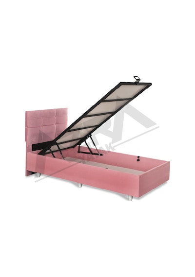 Nero Tek Kişilik Baza Basic Başlık Pembe %100 Çelik+ Mdf 90 x 190 CM