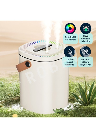 Robeve 1.8 Litre Rgb Işıklı Buhar Makinesi Hava Nemlendirici Aroma Difüzörü Çift Spreyli Ultrasonik Nem Makinesi Düşük Enerji Tüketimli Ev, Ofis, Bebek Odası Için