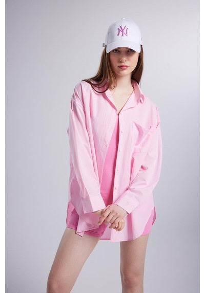 Holly Lolly Cepli Oversize Kesim Lovesize Gömlek Pembe