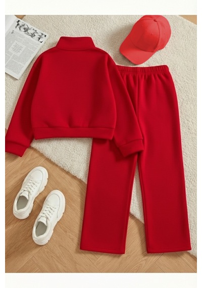 Uyguntarz Çocuk Yeni Fiyonk Baskılı %100 Pamuk Uzun Kollu Yarım Fermuar Sweatshirt-eşofman 3-12yaş Kırmızı Uyguntarz Çocuk Yeni Fiyonk Baskılı %100 Pamuk Uzun Kollu Yarım Fermuar Sweatshirt-eşofman 3-12yaş Kırmızı