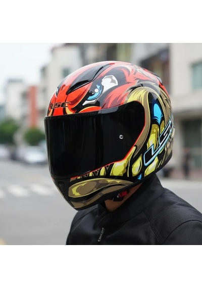Ls2 Rapıd 2 Spox Kırmızı-gri Kask Siyah Vizör + Şeffaf Vizör Çok Renkli
