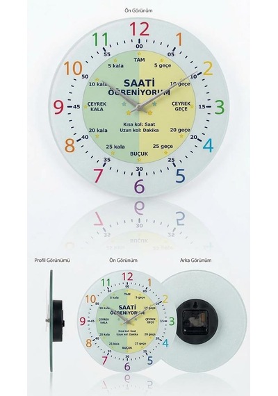Sabanbaba - Eğitici Çocuk Duvar Saati Çap 27cm - Saati Öğreniyorum