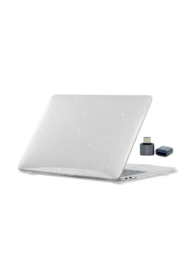 Macbook Air 13.6 İnç Simli Kristal Parlak Kılıf A2681 A3113 A3240 A3449 M2 M3 M4 M5 Uyumlu Sert Kapak Hard Case Şeffaf Belirtilmemiş