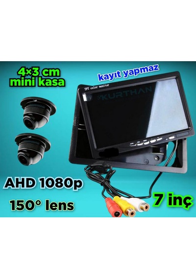 2 Adet 4 3 Cm Ahd 1080p Kamera Ve 7'' Qled Ips Ekran Seti 12v