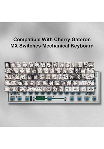 Pbt Anime Keycaps 108 Tuşlar, Xvx Japon Özel Arkadan Aydınlatmalı 61/87/104/108 Cherry Gateron Mx Anahtarları Mekan