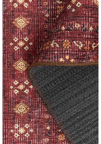 Relic Bordo Vintage Dokulu Geleneksel Desenli Dokuma Tabanlı Şönil Halı Al 477 Bordo
