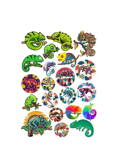 Bukalemun Sticker Set 20 Parça Telefon, Tablet, Defter, Laptop Sticker