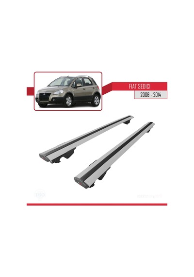 Fiat Sedici 2006-2014 Arası İle Uyumlu Hook Model Anahtar Kilitli Ara Atkı Tavan Barı Gri