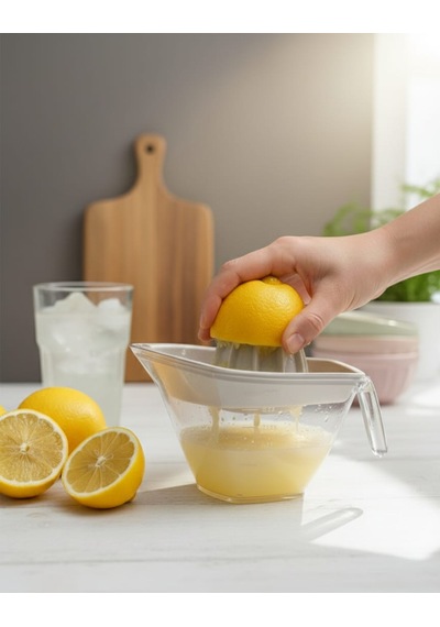 Plastik Hazneli Limonluk Limon Ve Narenciye Sıkacağı 250 Ml Beyaz