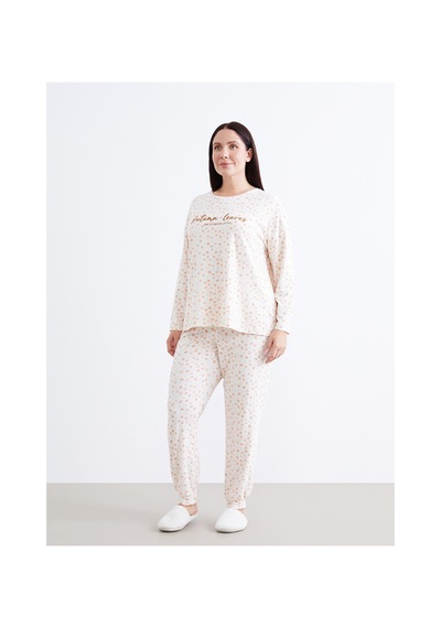 Lcw Dream Pembe Bisiklet Yaka Çiçekli Kadın Pijama Takımı