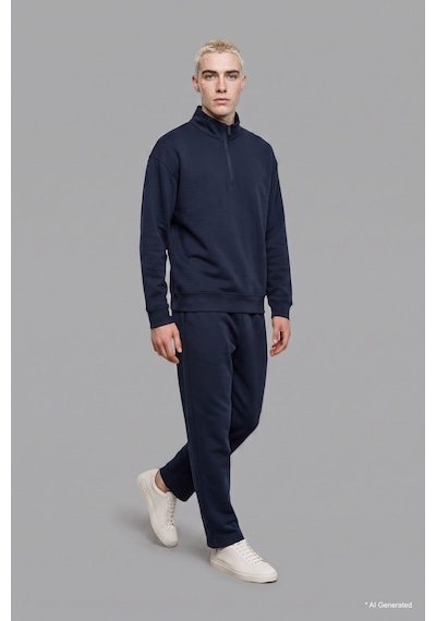 Defacto Boxy Fıt Dik Yaka Skuba Kumaş Uzun Kollu Basic Sweatshirt E9363ax26aunv146 Lacivert-nv146