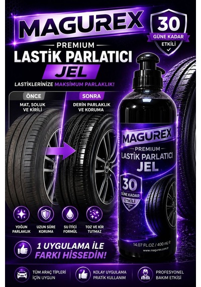 Premium Lastik Parlatıcı Jel 400 Ml - 30 Güne Kadar Etkili Islak Görünüm & Uzun Süreli Koruma