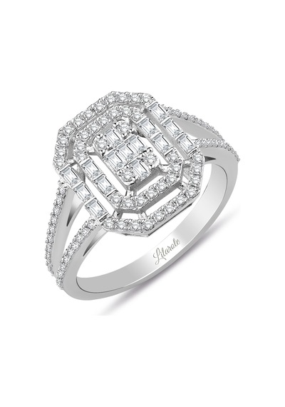 0.75 Ct Modern Tasarım Baget Kare Tektaş Yüzük