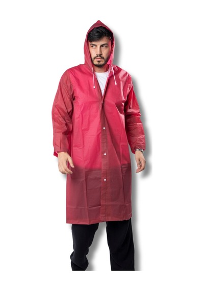 Kadın Erkek Yağmurluk Kapüşonlu Çıtçıtlı Eva Bordo Yağmurluk Bymmrc881r07 Bordo