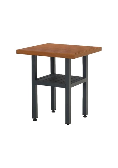 Çamlıca Masalar Alüminyum Bahçe Balkon Mutfak Masası 60x60 - Alt Tablalı Kahverengi