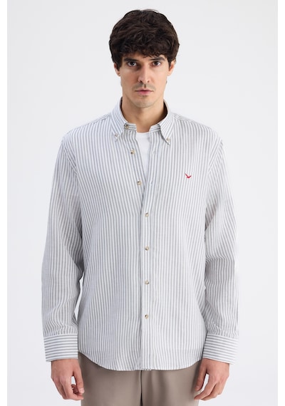 D'S Damat Ds Damat Comfort Haki Çizgili Gömlek 6hc02g816304m Çok Renkli