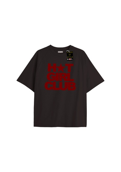 Flood Of Style Siyah Oversize T-shirt Gırl Özel Tasarım
