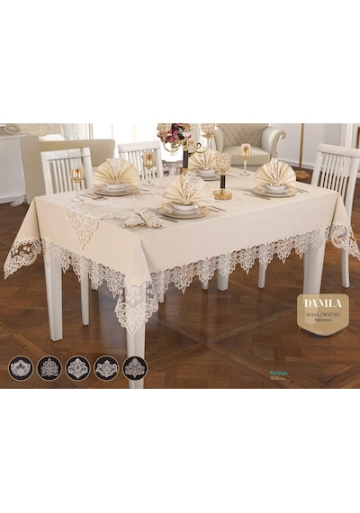 Fransız Dantelli Gardenya 26 Parça Yemek Takımı Damla