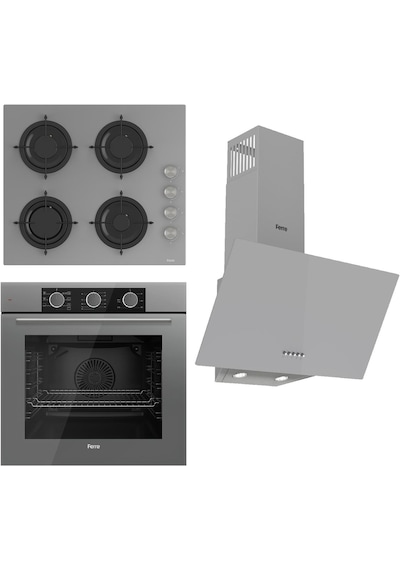 Ferre Fryart Basic Serisi QXE62CPR + CS208 + D088 Ankastre Gri Set