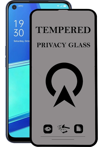 Oppo A52 ile Uyumlu Tam Kaplayan Hayalet Privacy Temperli Cam Ekran Koruycu