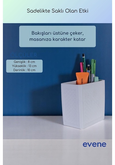 Kalemlik Masa Kalemliği Organizer Kalemlik Beyaz Renk Model 92 Çok Renkli