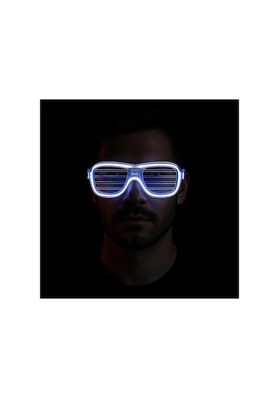 Beyaz Led Işıklı Parti Gözlüğü - Neon Glow Şerit Gözlük 3 Modlu - Parti Gözlüğü & Maske 0 - 99