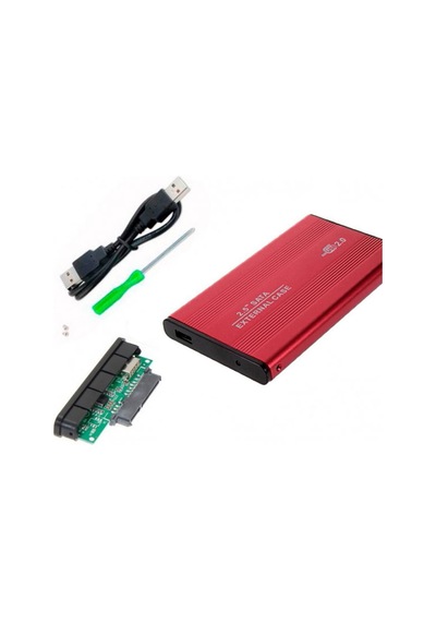 2.5 Hdd Kutusu Usb 2.0 Harici Metal Harddisk Kutusu Kırmızı
