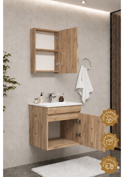 Teta Home Tokyo 55 Cm Mdf Banyo Dolabı Seti Atlantik Çam