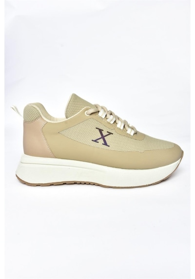 Fox Shoes P848531504 Bej Kumaş Kadın Spor Ayakkabı Bej