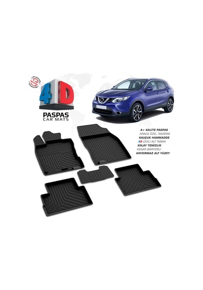Nissan Qashqai 2 4d Araca Özel Havuzlu Kauçuk Paspas 2014-2021