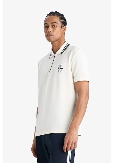 Defacto Standart Fit Polo Yaka Sporcu Kısa Kollu Polo Tişört G4371ax26sper105 Ekru-er105