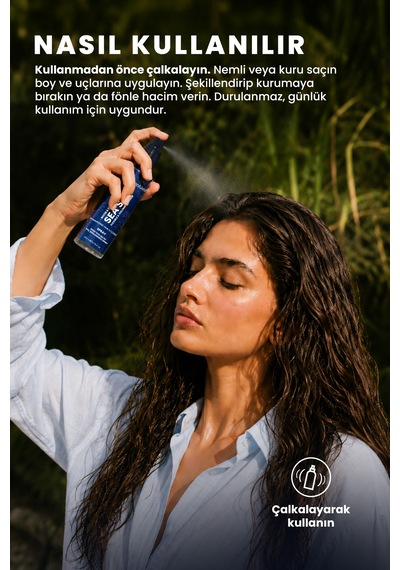 Bade Natural Deniz Tuzu Işıltılı Şekillendirici Saç Spreyi 200 Ml