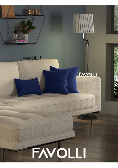 Br Favolli Kadife Dokulu Körfez Mavisi Kırlent Kılıfı Dream Serisi Punch Için Uygun Gizli Fermuar Körfez Mavisi